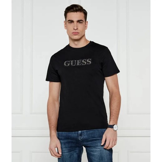 GUESS T-shirt EMBELLISHED LOGO | Slim Fit ze sklepu Gomez Fashion Store w kategorii T-shirty męskie - zdjęcie 184520495