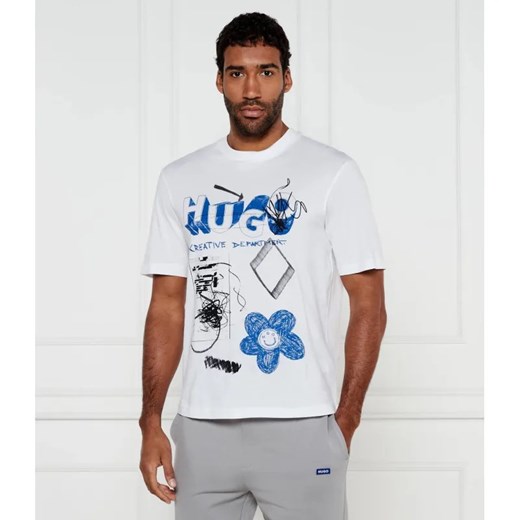 Hugo Blue T-shirt Nugoscrib | Regular Fit ze sklepu Gomez Fashion Store w kategorii T-shirty męskie - zdjęcie 184521215