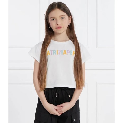 Patrizia Pepe T-shirt MAGLIA | Cropped Fit ze sklepu Gomez Fashion Store w kategorii Bluzki dziewczęce - zdjęcie 184521219