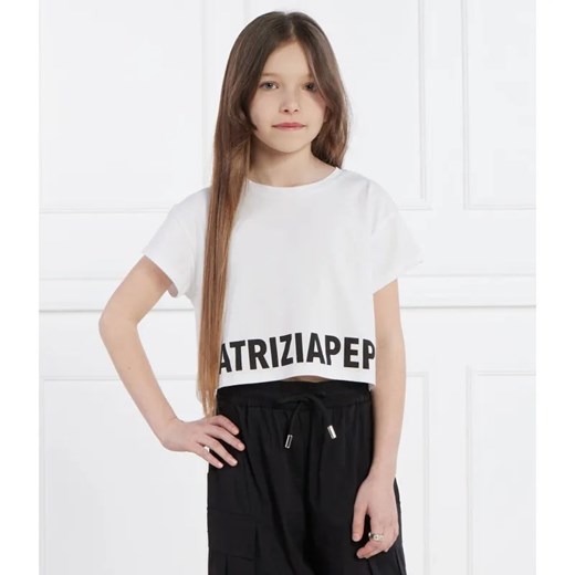 Patrizia Pepe T-shirt MAGLIA | Cropped Fit ze sklepu Gomez Fashion Store w kategorii Bluzki dziewczęce - zdjęcie 184521257