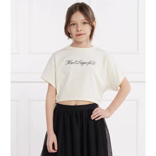 Karl Lagerfeld Kids T-shirt | Cropped Fit ze sklepu Gomez Fashion Store w kategorii Bluzki dziewczęce - zdjęcie 184521676