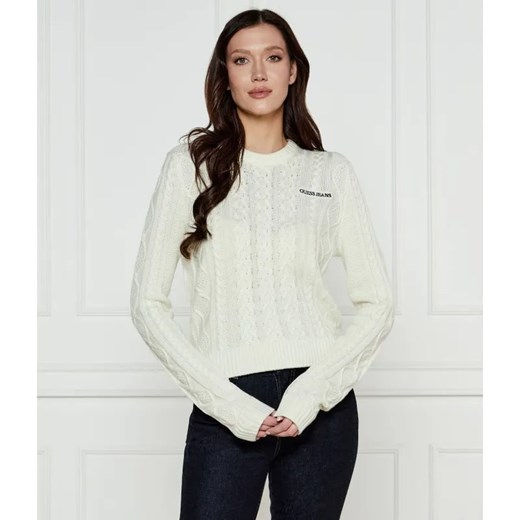 Guess Jeans Sweter | Regular Fit | z dodatkiem wełny ze sklepu Gomez Fashion Store w kategorii Swetry damskie - zdjęcie 184521678