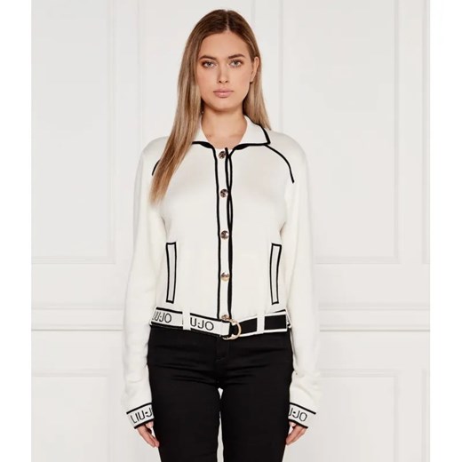 Liu Jo Sport Kardigan | Regular Fit | z dodatkiem jedwabiu ze sklepu Gomez Fashion Store w kategorii Swetry damskie - zdjęcie 184522165