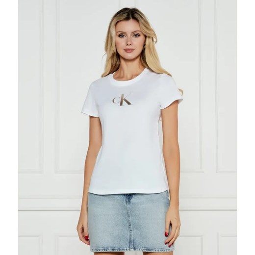 Calvin Klein Jeans T-shirt | Slim Fit ze sklepu Gomez Fashion Store w kategorii Bluzki damskie - zdjęcie 184522519