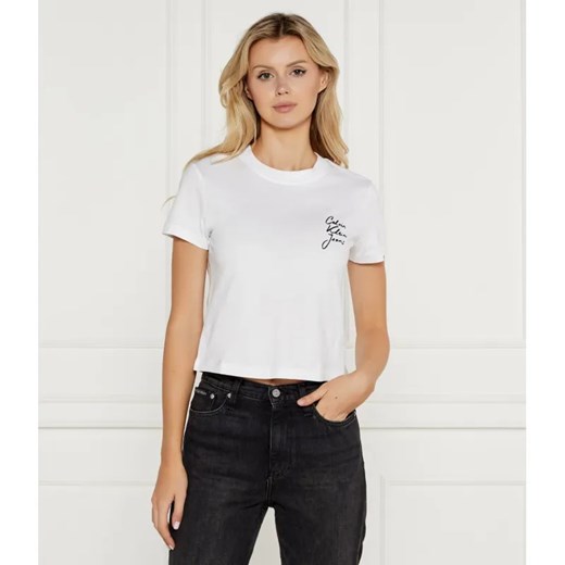 Calvin Klein Jeans T-shirt | Cropped Fit ze sklepu Gomez Fashion Store w kategorii Bluzki damskie - zdjęcie 184522555