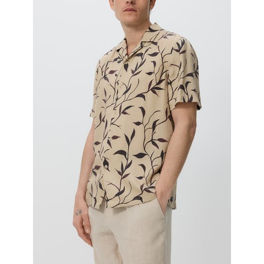 Reserved - Koszula comfort fit z lyocellem - beżowy ze sklepu Reserved w kategorii Koszule męskie - zdjęcie 184523065