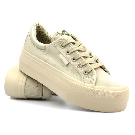 Trampki damskie na platformie - Lee Cooper LCW-24-31-2181, beżowe ze sklepu ulubioneobuwie w kategorii Trampki damskie - zdjęcie 184524386