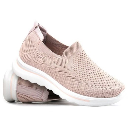 Materiałowe buty damskie sportowe - NEWS 22TX02-4815, różowe ze sklepu ulubioneobuwie w kategorii Buty sportowe damskie - zdjęcie 184524449