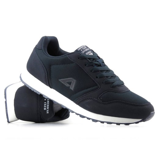 Sneakersy męskie sznurowane - AMERICAN CLUB WT135/23, granatowe ze sklepu ulubioneobuwie w kategorii Buty sportowe męskie - zdjęcie 184524627