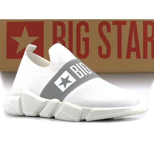Wsuwane sneakersy damskie z przewiewnej tkaniny - BIG STAR JJ274297, białe ze sklepu ulubioneobuwie w kategorii Buty sportowe damskie - zdjęcie 184524718