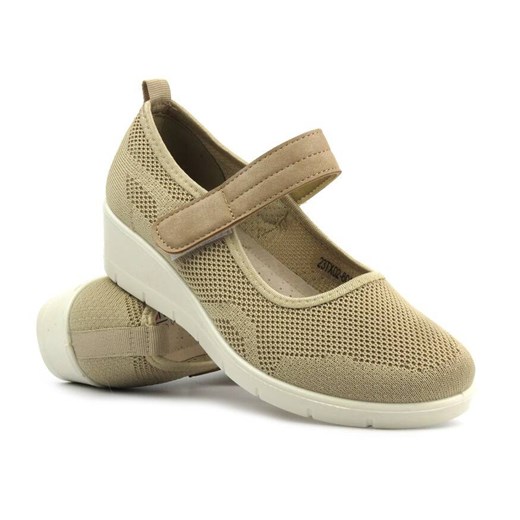 Półbuty, buty damskie zdrowotne - UNISOFT 23TX02-6016, beżowe ze sklepu ulubioneobuwie w kategorii Półbuty damskie - zdjęcie 184524788
