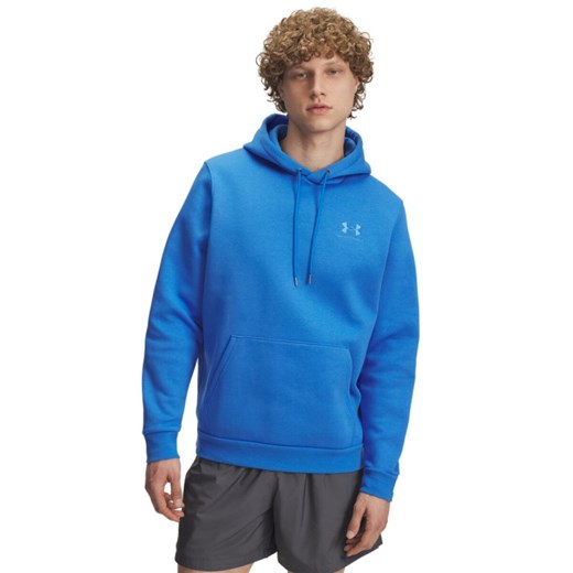 Męska bluza dresowa nierozpinana z kapturem Under Armour UA Icon Fleece Hoodie - niebieska ze sklepu Sportstylestory.com w kategorii Bluzy męskie - zdjęcie 184525685