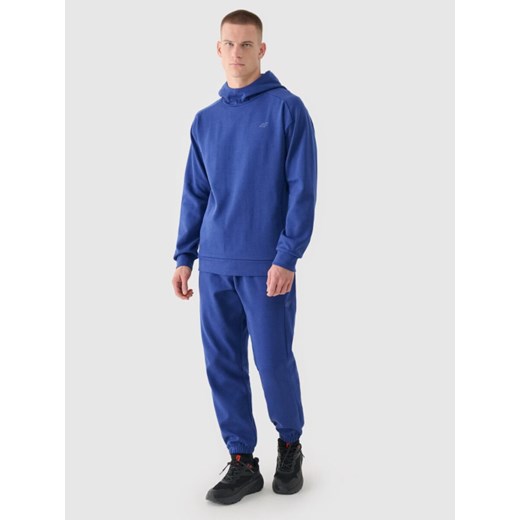 Męska bluza nierozpinana z kapturem 4F 4FRAW24TSWSM2050 - granatowa ze sklepu Sportstylestory.com w kategorii Bluzy męskie - zdjęcie 184525776
