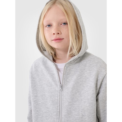 Chłopięca bluza dresowa rozpinana z kapturem 4f 4FJWMM00TSWSM1859 - szara ze sklepu Sportstylestory.com w kategorii Bluzy chłopięce - zdjęcie 184525847
