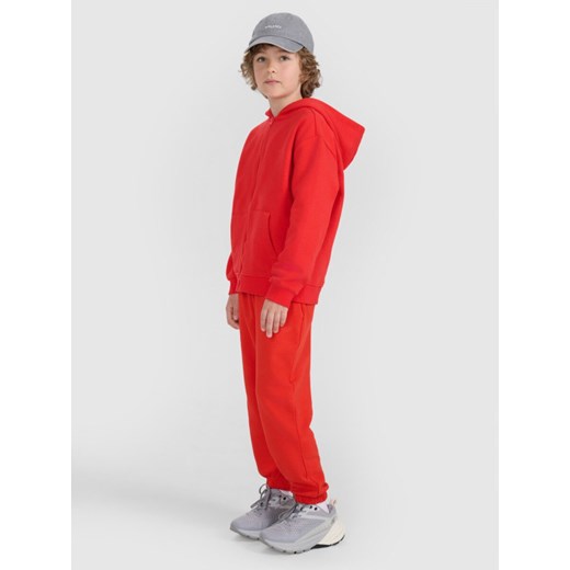 Chłopięca bluza dresowa rozpinana z kapturem 4F 4FJRAW24TSWSM1832 - pomarańczowa 4f Junior 146 okazyjna cena Sportstylestory.com