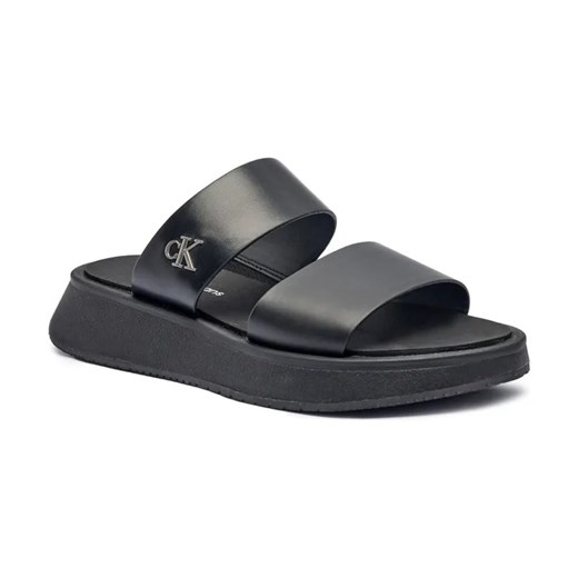 Calvin Klein Jeans Klapki | z dodatkiem skóry ze sklepu Gomez Fashion Store w kategorii Klapki damskie - zdjęcie 184525996