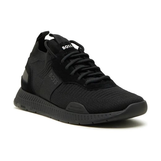 BOSS BLACK Sneakersy Titanium_Runn_knst_N | z dodatkiem skóry ze sklepu Gomez Fashion Store w kategorii Buty sportowe męskie - zdjęcie 184526028