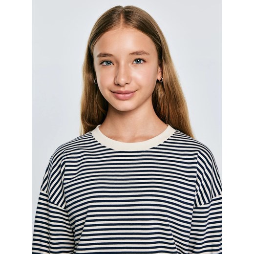 Bluza dziewczęca w paski granatowa-beżowa Lanla 403 152 Big Star