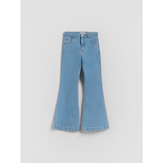 Reserved - Jeansy flare high waist - niebieski ze sklepu Reserved w kategorii Spodnie dziewczęce - zdjęcie 184534016