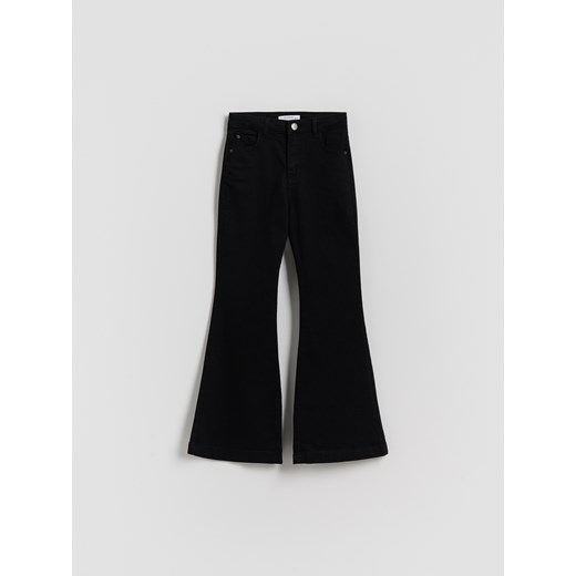 Reserved - Jeansy flare high waist - czarny ze sklepu Reserved w kategorii Spodnie dziewczęce - zdjęcie 184534019