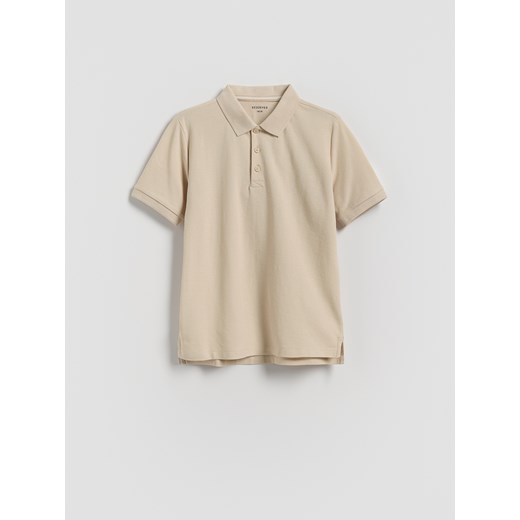 Reserved - T-shirt polo - beżowy ze sklepu Reserved w kategorii T-shirty chłopięce - zdjęcie 184535477