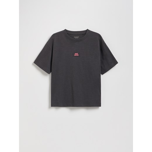 Reserved - Bawełniany t-shirt - ciemnoszary ze sklepu Reserved w kategorii T-shirty chłopięce - zdjęcie 184535509