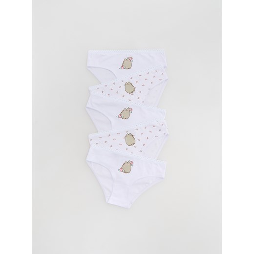 Reserved - Bawełniane majtki Pusheen 5 pack - biały ze sklepu Reserved w kategorii Majtki dziecięce - zdjęcie 184535515