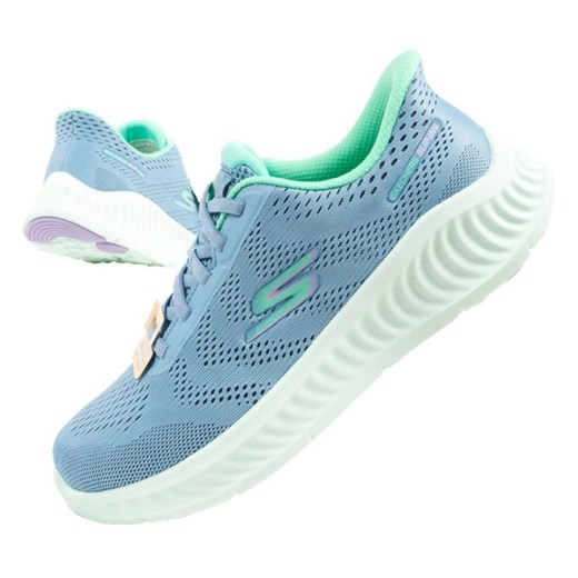Buty Skechers Go Walk Now-Khloe Slip-Ins W 125643/BLGR niebieskie ze sklepu ButyModne.pl w kategorii Buty sportowe damskie - zdjęcie 184536469