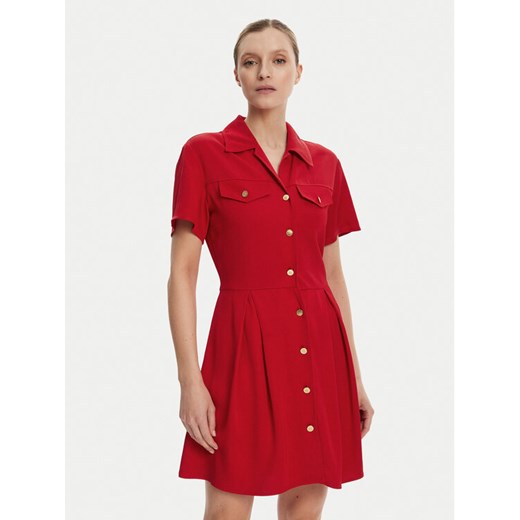 Tommy Hilfiger Sukienka koszulowa WW0WW45819 Czerwony Regular Fit ze sklepu MODIVO w kategorii Sukienki - zdjęcie 184536719