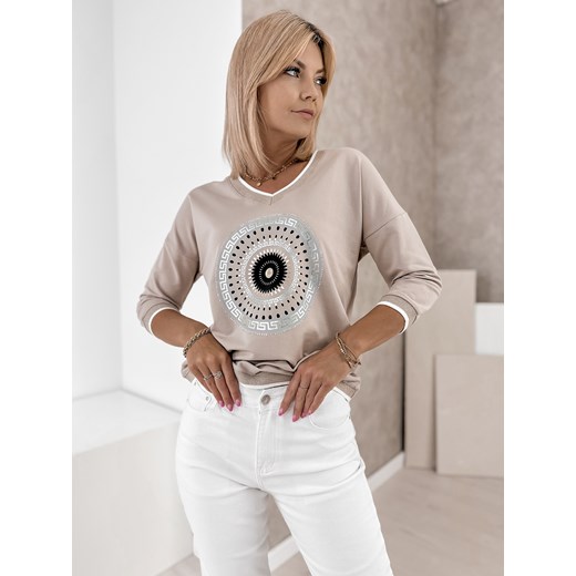 bluzka gloria beżowa one size ze sklepu UBRA w kategorii Bluzki damskie - zdjęcie 184538109