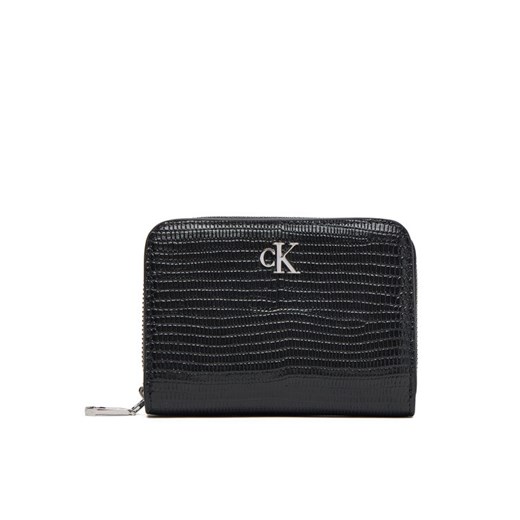 Mały Portfel Damski Calvin Klein Lizard Embossed Lthr Med Flap Zi LV04F1067G Czarny ze sklepu eobuwie.pl w kategorii Portfele damskie - zdjęcie 184538408