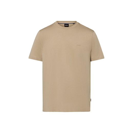 BOSS Koszulka męska - Thompson Mężczyźni Bawełna beżowy jednolity ze sklepu vangraaf w kategorii T-shirty męskie - zdjęcie 184539056