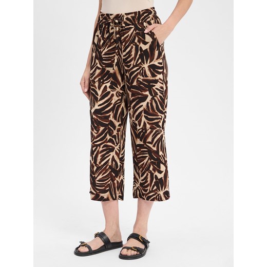 soyaconcept® Damskie letnie spodnie typu culottes - SC-Roksana 5-C Kobiety wiskoza koniakowy wzorzysty ze sklepu vangraaf w kategorii Spodnie damskie - zdjęcie 184539106