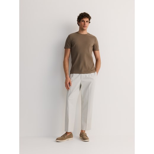 Reserved - Spodnie carrot fit - jasnoszary ze sklepu Reserved w kategorii Spodnie męskie - zdjęcie 184540467