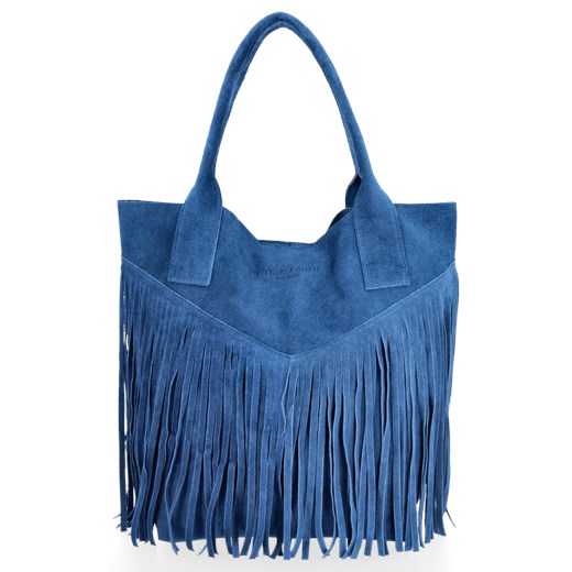 Firmowy Włoski Shopper w stylu Boho Vittoria Gotti Jeans ze sklepu PaniTorbalska w kategorii Torby Shopper bag - zdjęcie 184544065