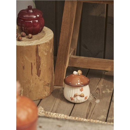 Sinsay - Ceramiczny pojemnik na żywność w kształcie grzybka - brązowy ze sklepu Sinsay w kategorii Pojemniki kuchenne - zdjęcie 184546937