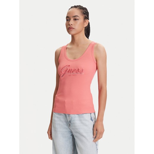 Guess Top W5YP00 KCXJ2 Różowy Regular Fit ze sklepu MODIVO w kategorii Bluzki damskie - zdjęcie 184547015