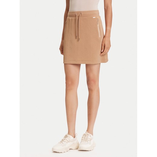 Guess Spódnica mini V5YD03 KBSL2 Brązowy Regular Fit ze sklepu MODIVO w kategorii Spódnice - zdjęcie 184547029