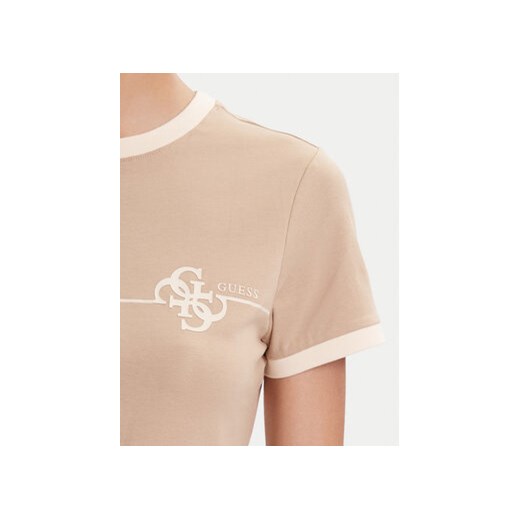 Guess T-Shirt V5YI01 J1314 Beżowy Regular Fit Guess L MODIVO