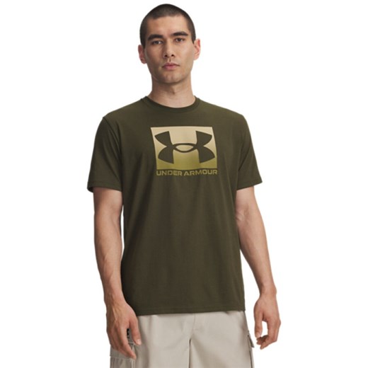 Męski t-shirt z nadrukiem Under Armour UA M Boxed Sports Updated Ss - zielony ze sklepu Sportstylestory.com w kategorii T-shirty męskie - zdjęcie 184547675