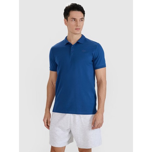 Męska koszulka polo 4F 4FWMM00TPTSM367 - granatowa ze sklepu Sportstylestory.com w kategorii T-shirty męskie - zdjęcie 184547795
