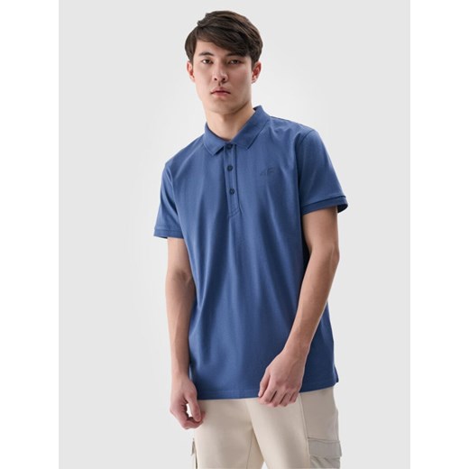 Męska koszulka polo 4F 4FWMM00TPTSM367 - niebieska ze sklepu Sportstylestory.com w kategorii T-shirty męskie - zdjęcie 184547806