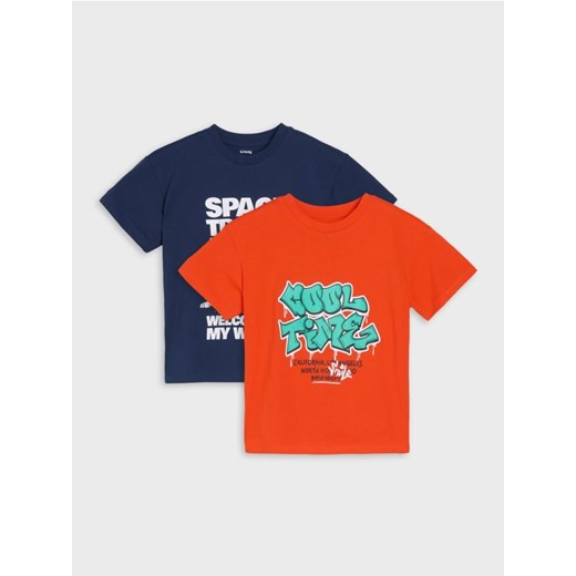 Sinsay - Koszulki 2 pack - granatowy ze sklepu Sinsay w kategorii T-shirty chłopięce - zdjęcie 184548408