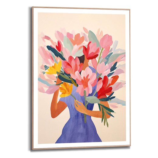 Orangewallz Druk artystyczny &quot;Dressed Lady Flowers&quot; w ramce - 50 x 70 cm ze sklepu Limango Polska w kategorii Obrazy - zdjęcie 184548449
