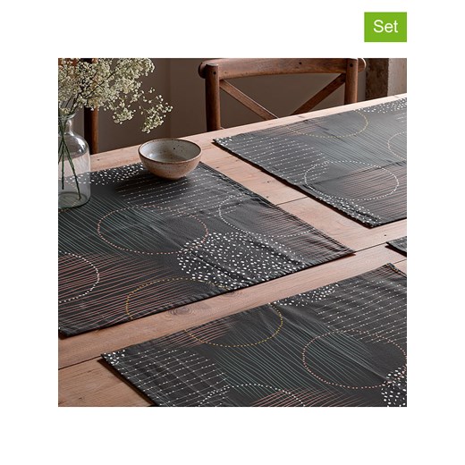 Mint Rugs Podkładki stołowe (2 szt.) w kolorze antracytowo-żółto-białym - 50 x 40 cm ze sklepu Limango Polska w kategorii Podkładki na stół - zdjęcie 184548609