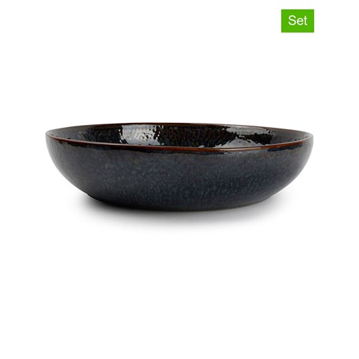 Salt and Pepper Talerze głębokie (4 szt.) &quot;Mielo&quot; w kolorze czarno-zielonym - Ø 21,5 cm ze sklepu Limango Polska w kategorii Talerze - zdjęcie 184548718