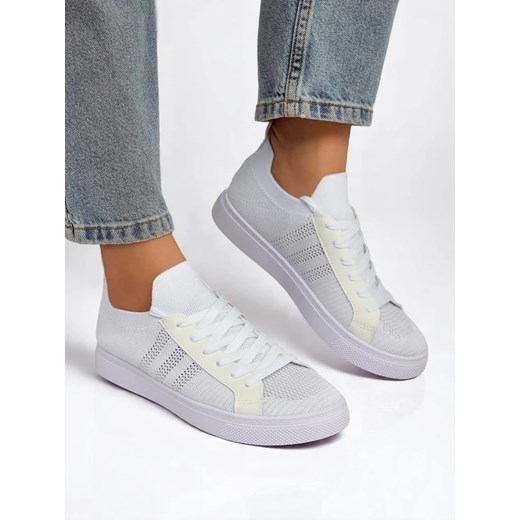 Royalfashion Trampki damskie ze wstawkami z eko skóry Tiven ze sklepu royalfashion.pl w kategorii Trampki damskie - zdjęcie 184549395