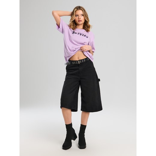 Sinsay - Koszulka z nadrukiem na plecach Olivia Rodrigo - fioletowy Sinsay S Sinsay