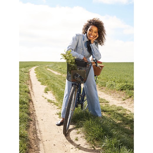 Sinsay - Katana jeansowa z perłowymi dżetami - niebieski Sinsay XL Sinsay