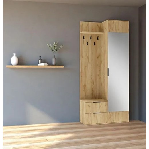 Garderoba nowoczesna dąb złoty + biały F2-N19 Elior One Size Edinos.pl